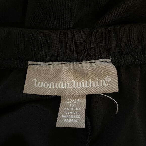 WOMENS MAXI BLACK SKIRT WITH SHEER OVERLAY BY WOMAN WITHIN, 1X - Picture 3 of 7